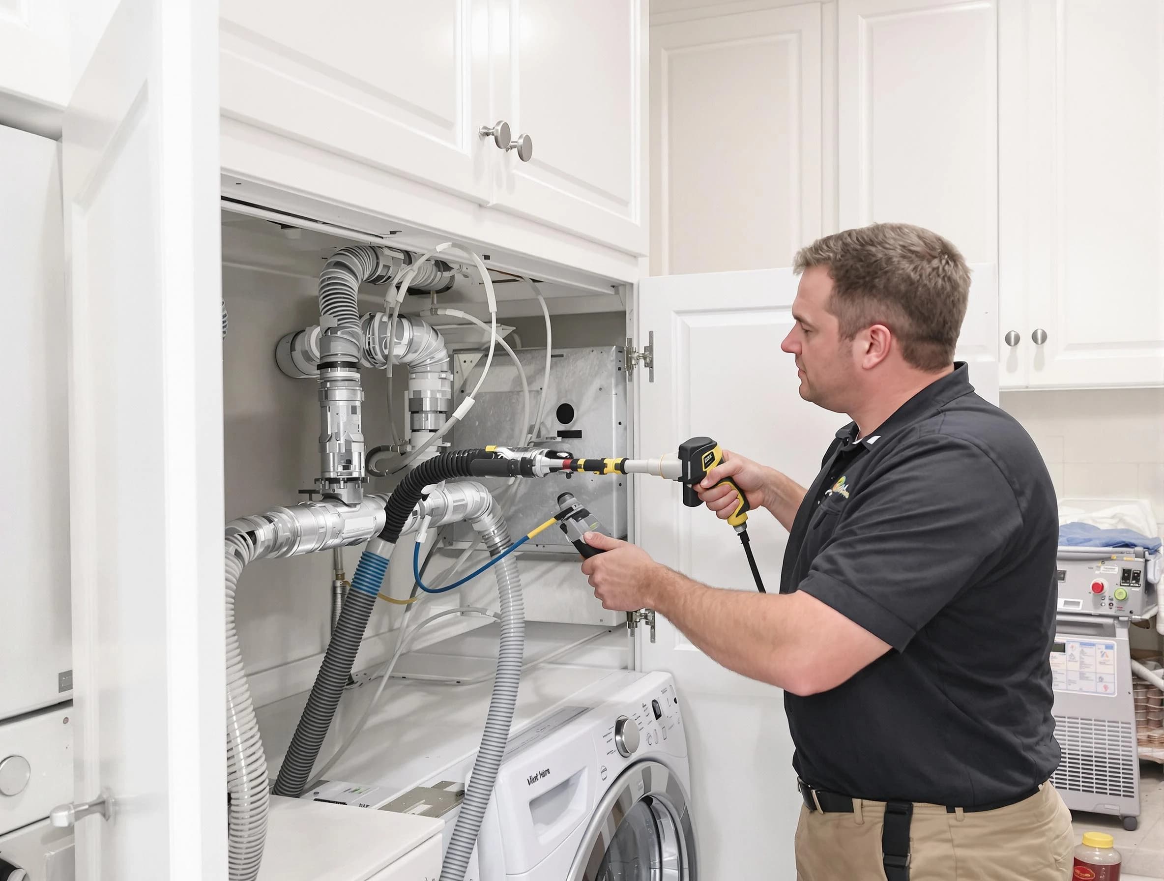South Ogden Dryer Vent Cleaning professional removing severe blockage from a clogged dryer vent in South Ogden