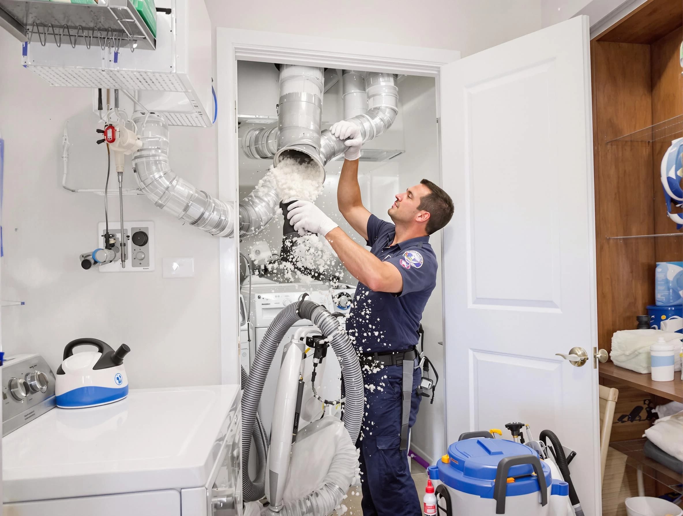 South Ogden Dryer Vent Cleaning technician delivering thorough residential dryer vent cleaning service in South Ogden