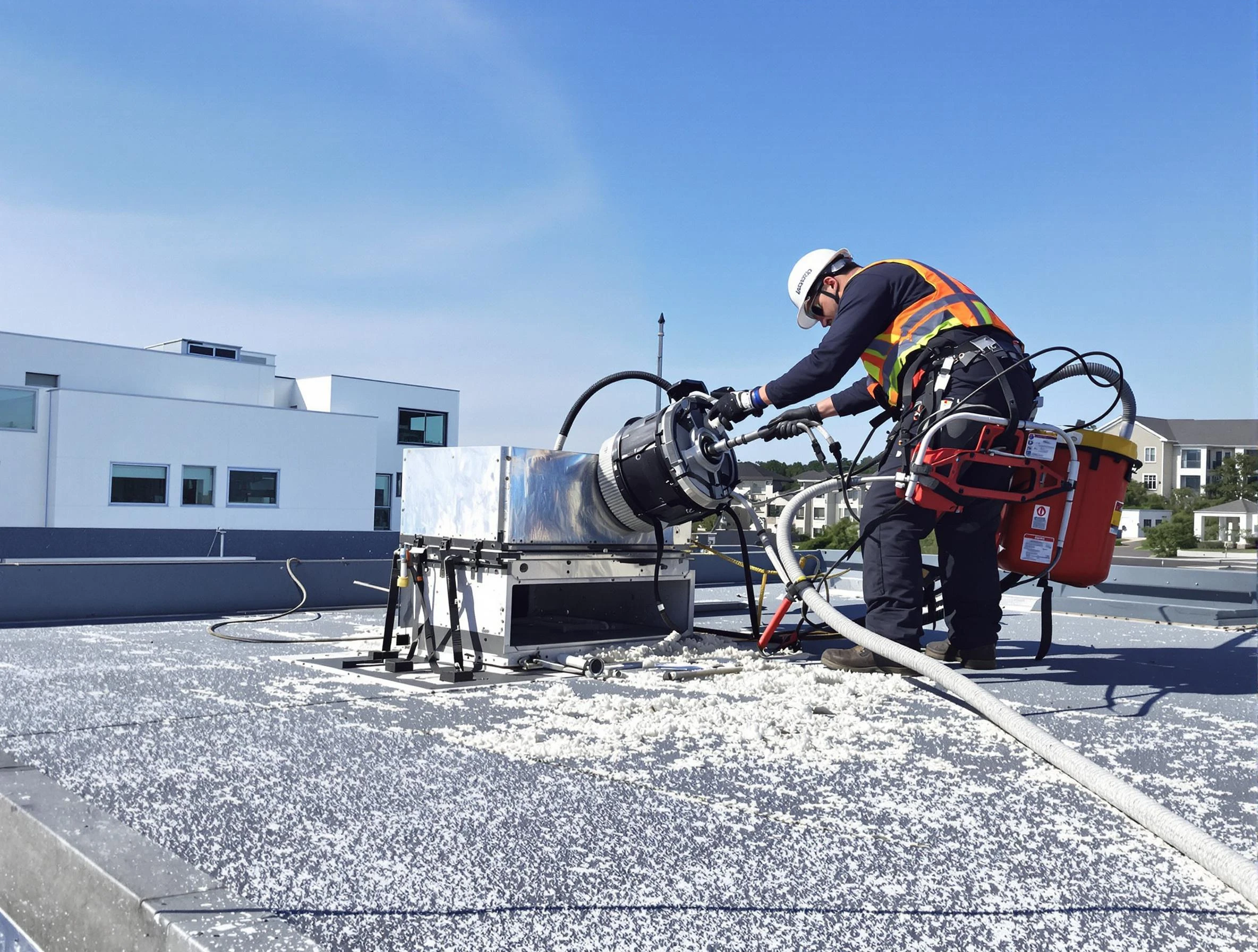 Cleaning Dryer Vent On Roof in South Ogden
