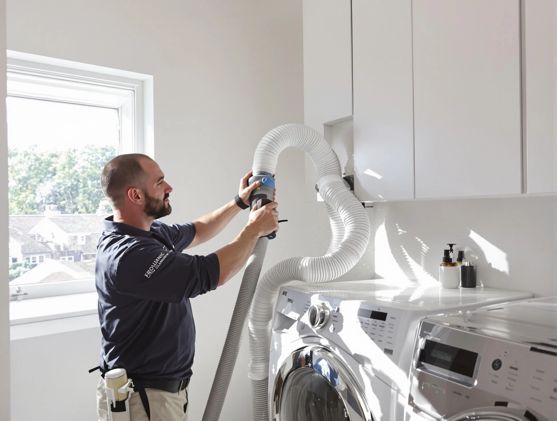 Certified South Ogden Dryer Vent Cleaning technician performing dryer vent cleaning in South Ogden